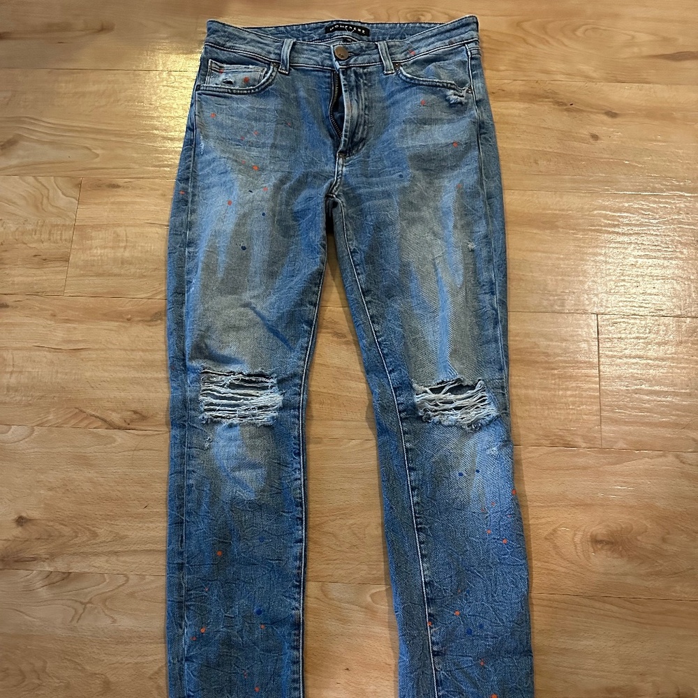 Monfrere Greyson Skinny Jeans - pre ripped, paint splatter design